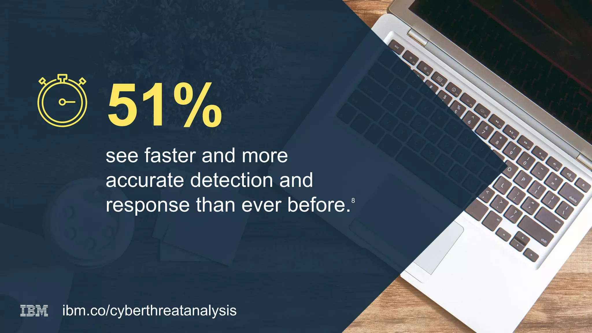 51%
see faster and more
accurate detection and
response than ever before.8
ibm.co/cyberthreatanalysis