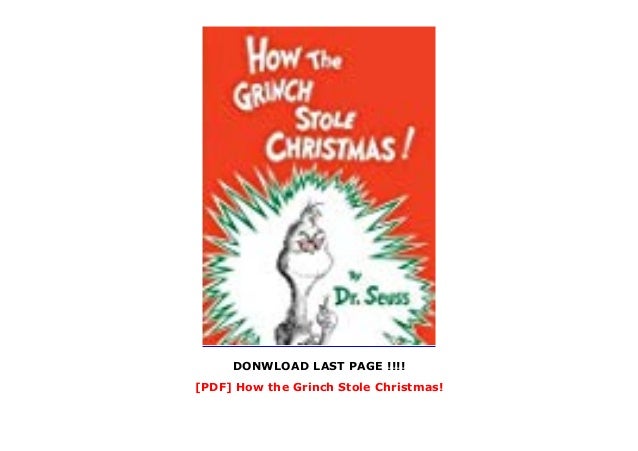 Pdf How The Grinch Stole Christmas