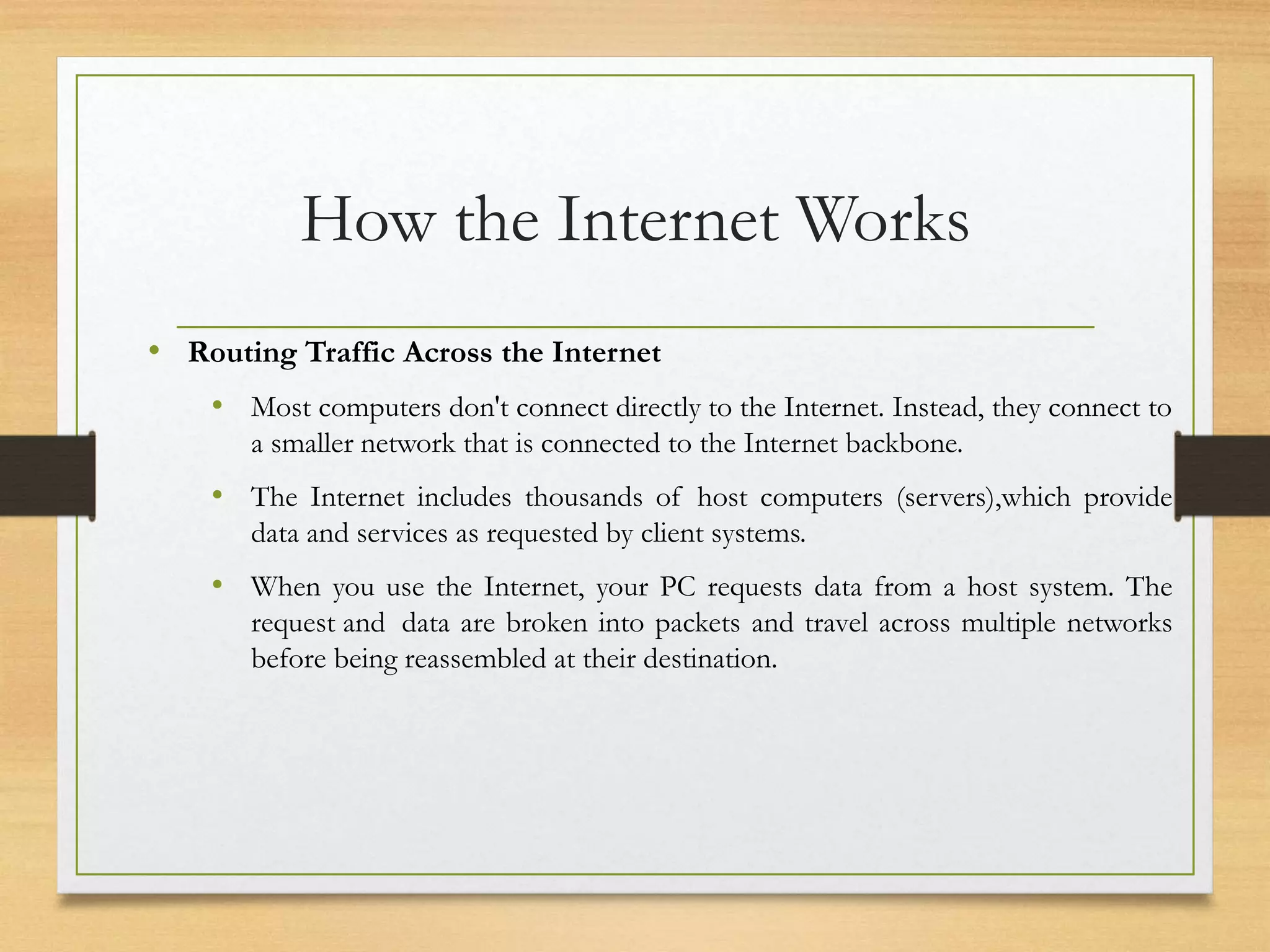 How the-internet-works | PPT | Computer Networking | Computing