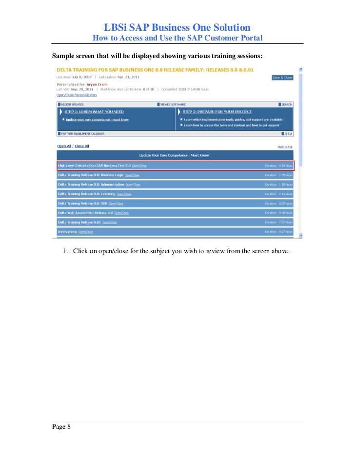 sap business one customer portal