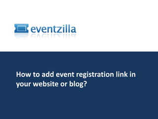 How to add event registration link to your website or blog?  