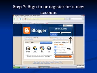 Step 7: Sign in or register for a new
account