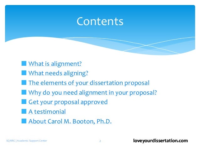 Dissertation proposal elements
