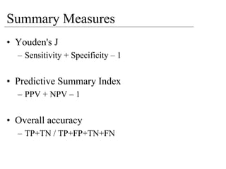 MRCPsych08 - How To Analyse Diagnostic Test Studies (June08)