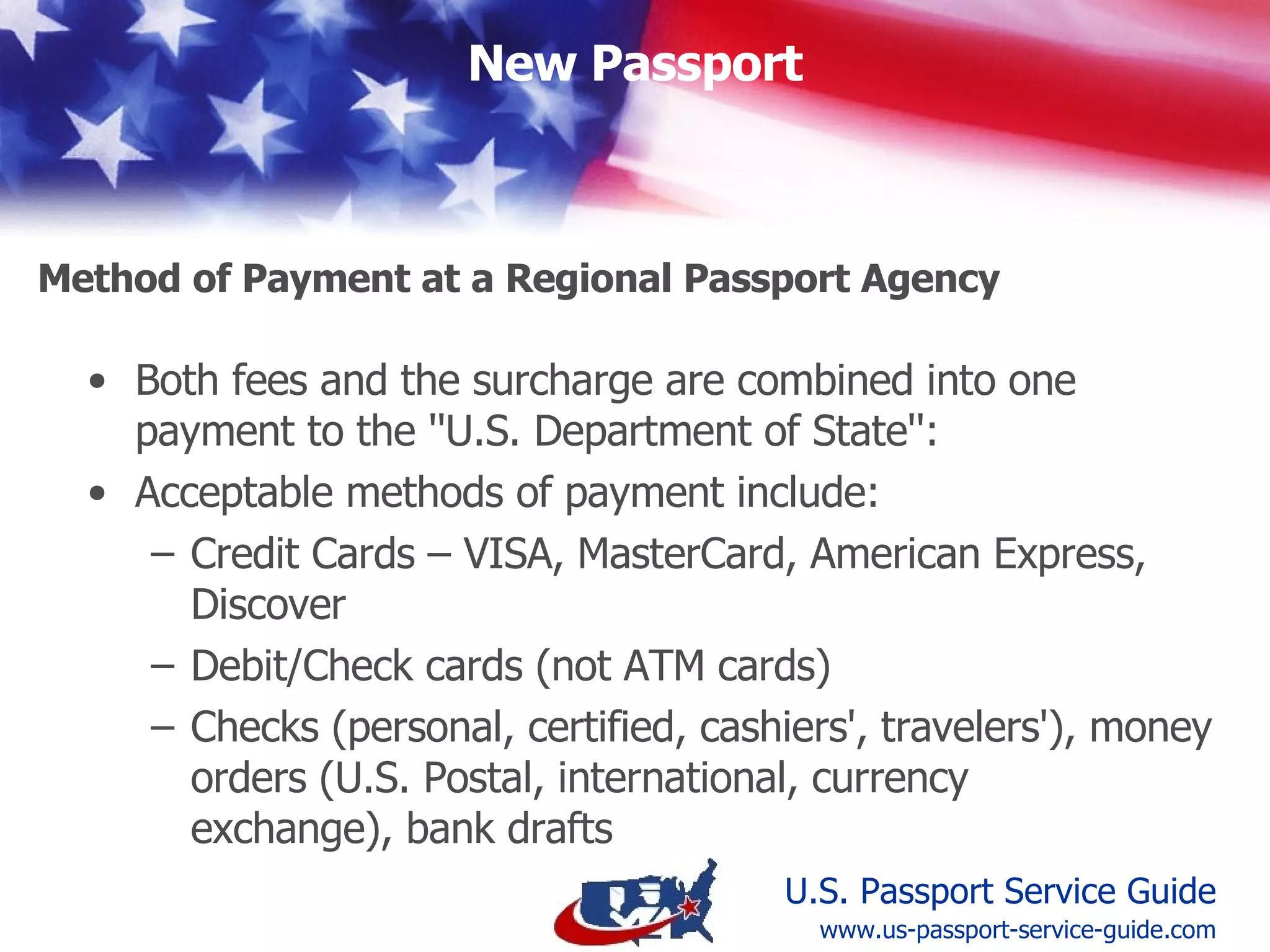 Where to Apply for a New U.S. Passport www.us-passport-service-guide.com Passport Application Acceptance Facilities There are more than 9,000 passport application acceptance facilities throughout the United States and U.S. Territories. The majority are located in post offices but they can also be found in county clerk’s offices and public libraries. To find one near you, visit  www.us-passport-service-guide.com/facility 