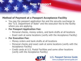 Passport Application Processing Times www.us-passport-service-guide.com Regular Processing: 4-6 weeks Expedited Processing: 2-3 weeks Applicants who need to get a passport in two weeks or less can apply at a Regional Passport Agency or through a professional expediting service. www.us-passport-service-guide.com/expedite 