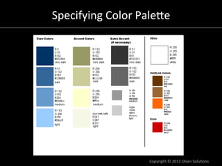 Specifying	
  Color	
  PaleYe	
  




                           Copyright	
  ©	
  2013	
  Olsen	
  Solu/ons	
  
 