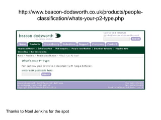 http://www.beacon-dodsworth.co.uk/products/people-classification/whats-your-p2-type.php Thanks to Noel Jenkins for the spot 