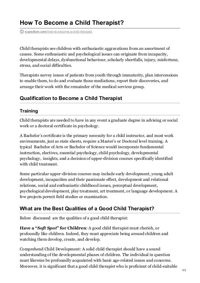 How To a Child Therapist?