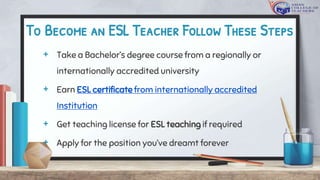 How to Become an ESL Teacher | PPTX
