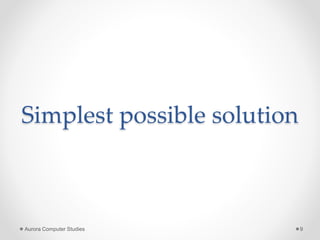 Simplest possible solution
Aurora Computer Studies 9
 