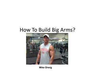 How To Build Big Arms?




       Mike Orwig
 