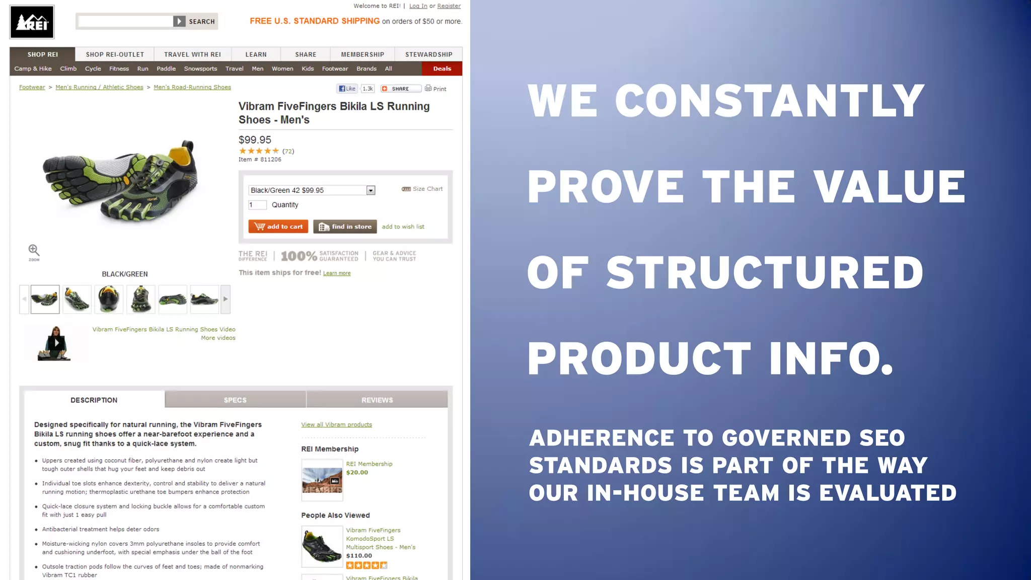 WE CONSTANTLY
PROVE THE VALUE
OF STRUCTURED
PRODUCT INFO.
ADHERENCE TO GOVERNED SEO
STANDARDS IS PART OF THE WAY
OUR IN-HOUSE TEAM IS EVALUATED
 