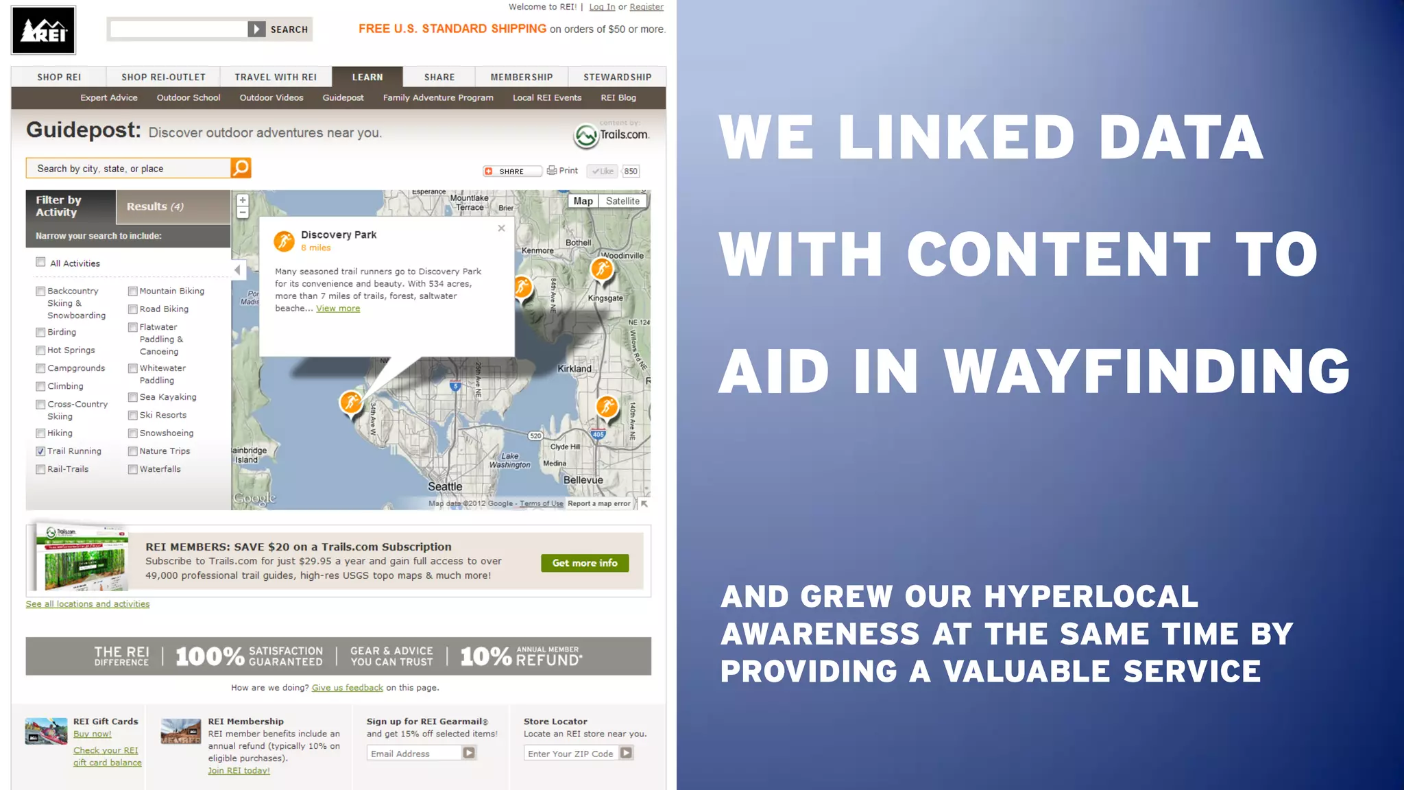 WE LINKED DATA
WITH CONTENT TO
AID IN WAYFINDING


AND GREW OUR HYPERLOCAL
AWARENESS AT THE SAME TIME BY
PROVIDING A VALUABLE SERVICE
 
