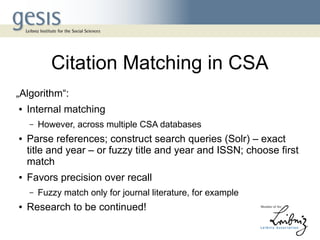 Csa Reference Format How to build your own citation index | PPT