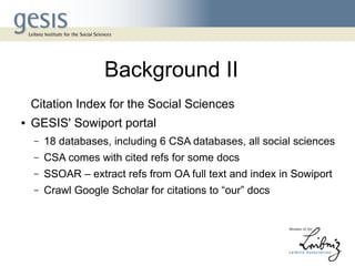 Csa Reference Format How to build your own citation index | PPT