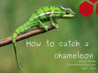 How to catch a
                     chameleon
                                         Steven Seeley
                                steven@immunityinc.com
                                           @net__ninja
  Steven Seeley – Ruxcon 2012
 