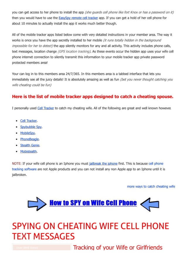 How tocatchcheatingwife