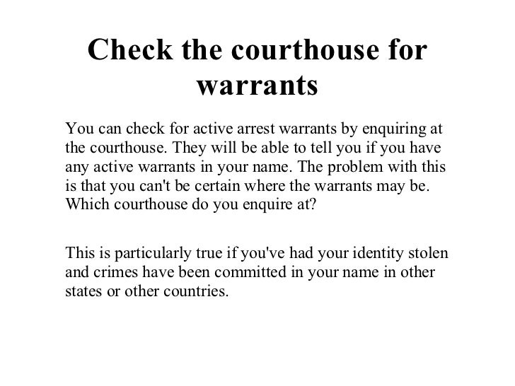How Can I Check If I Have A Warrant lichterdesign