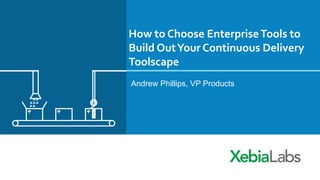 How to Choose EnterpriseTools to
Build OutYour Continuous Delivery
Toolscape
Andrew Phillips, VP Products
 