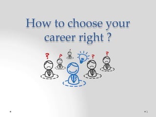 How to choose your
career right ?
1
 