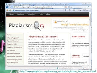 http://www.plagiarism.org/learning_center/plagiarism_the_internet.html 