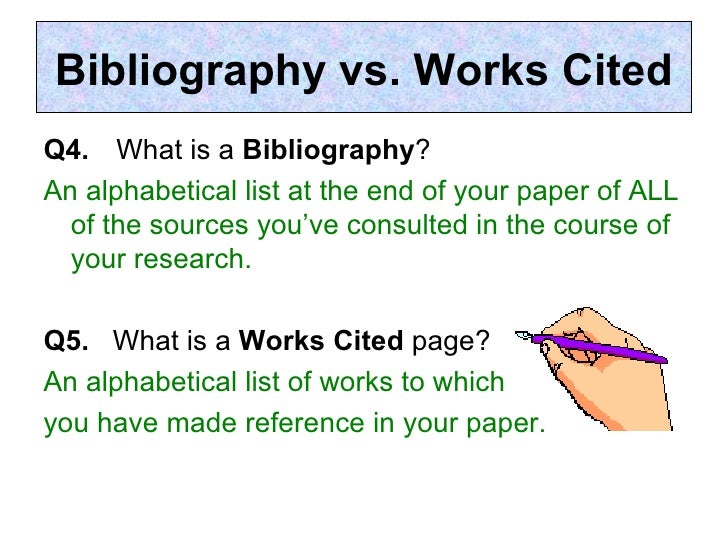 You do a work cited page for a research paper