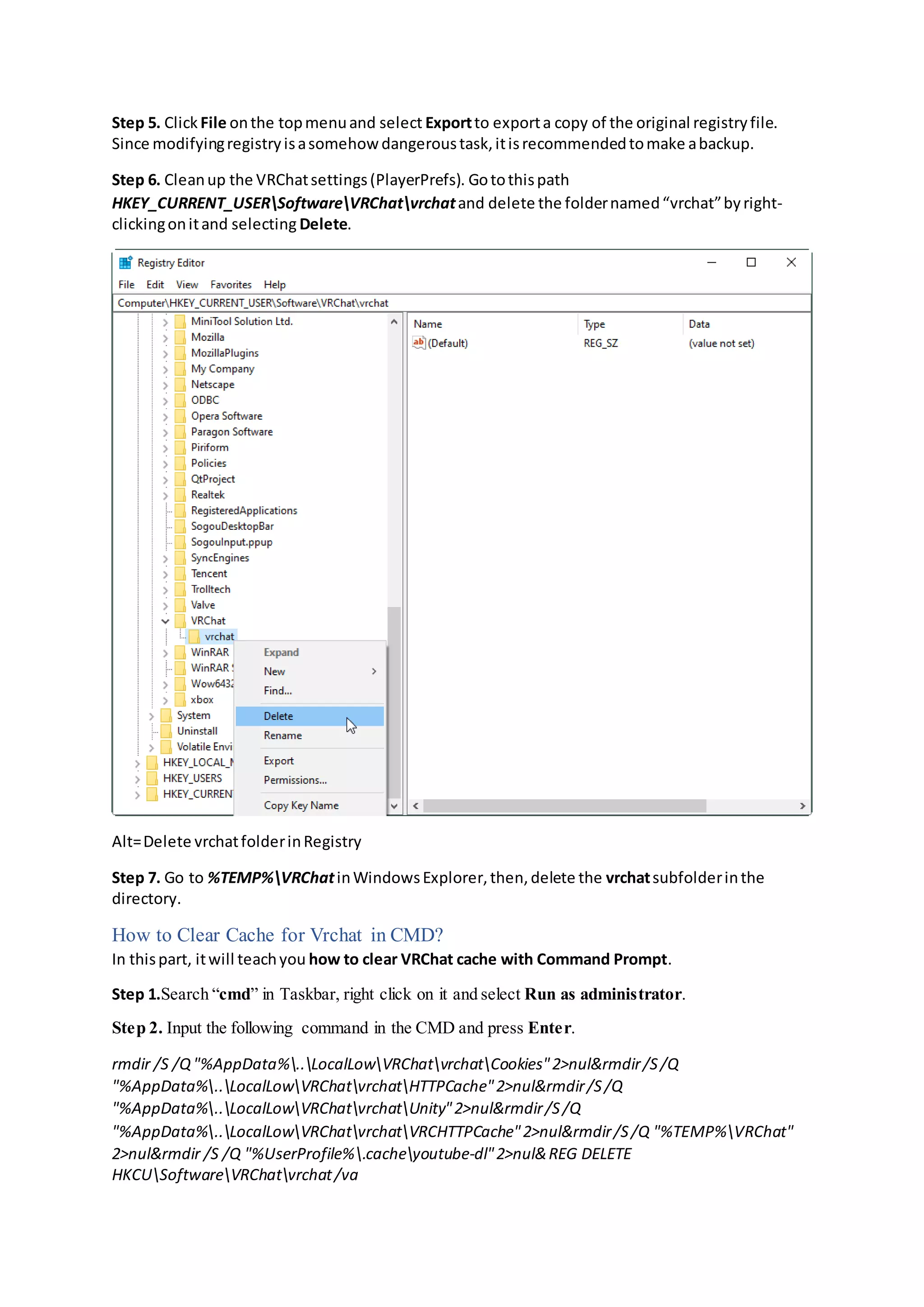 How to Clear VRChat Cache | DOCX