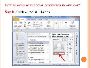 How to connect MS Outlook with Social Sites? Slide 3