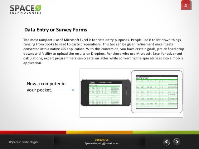 Convert Excel Spreadsheet Into Mobile Iphone Android App