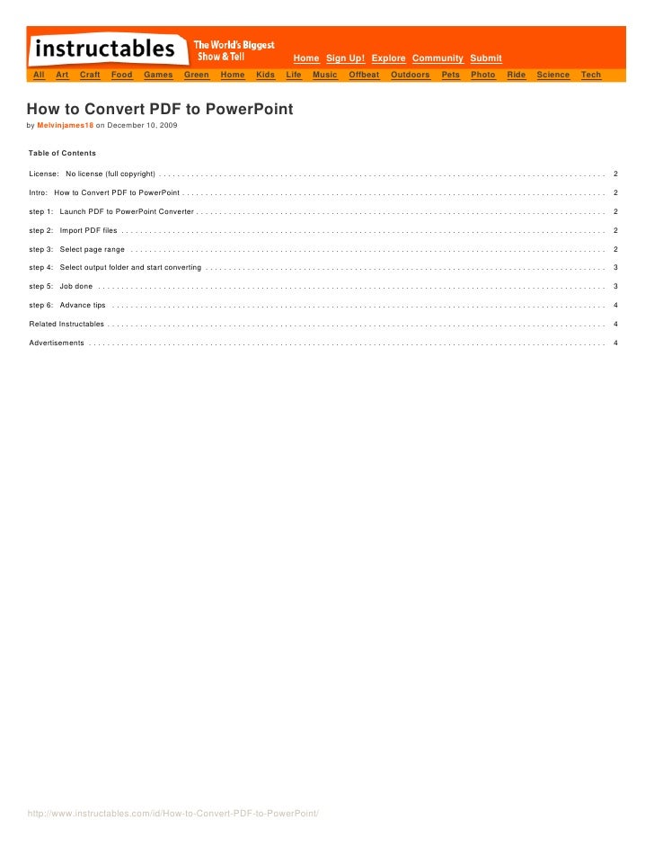 Converter PDF para Powerpoint on-line