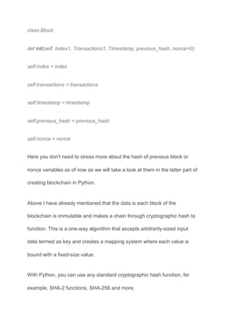 A Comprehensive Guide To Create Blockchain In Python | Blockchain ...