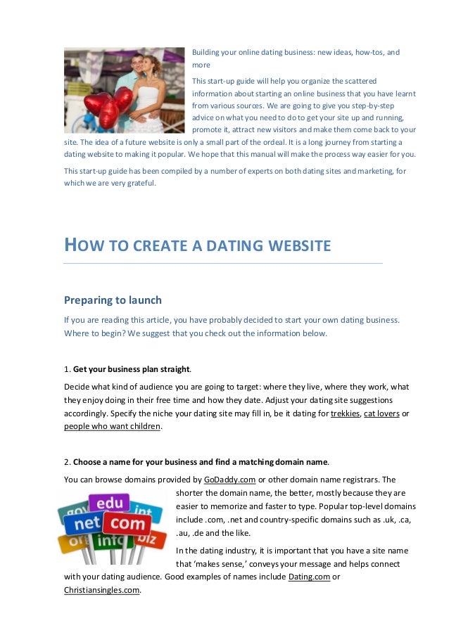 how to create a online dating website