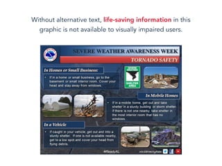 Without alternative text, life-saving information in this  
graphic is not available to visually impaired users.
 
