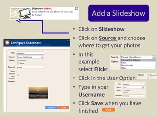 Photo Slideshow Example Blog/article How To Create Blogs | PPT