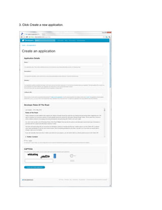 3. Click Create a new application.
 