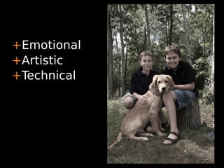 +Emotional
+Artistic
+Technical
 