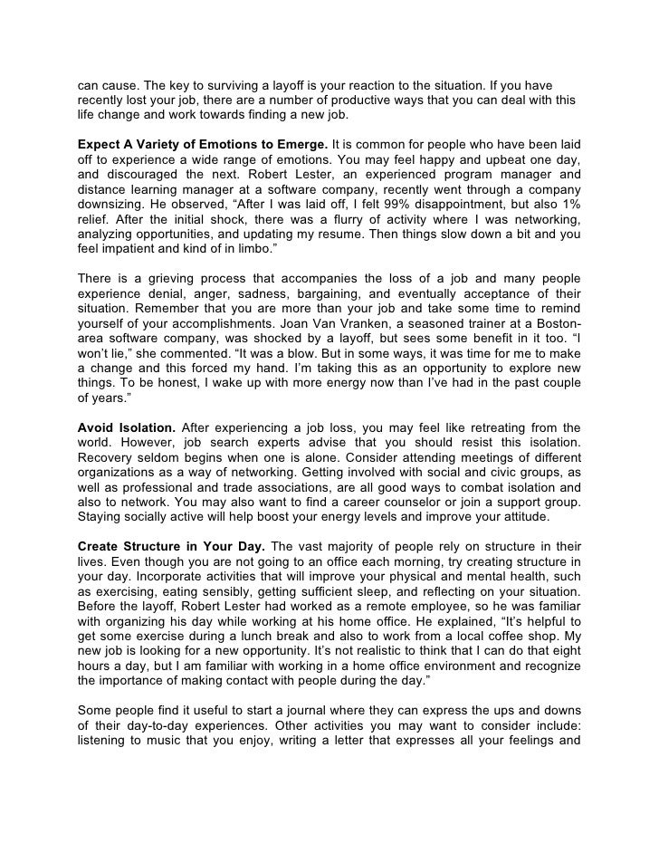 laid off letter