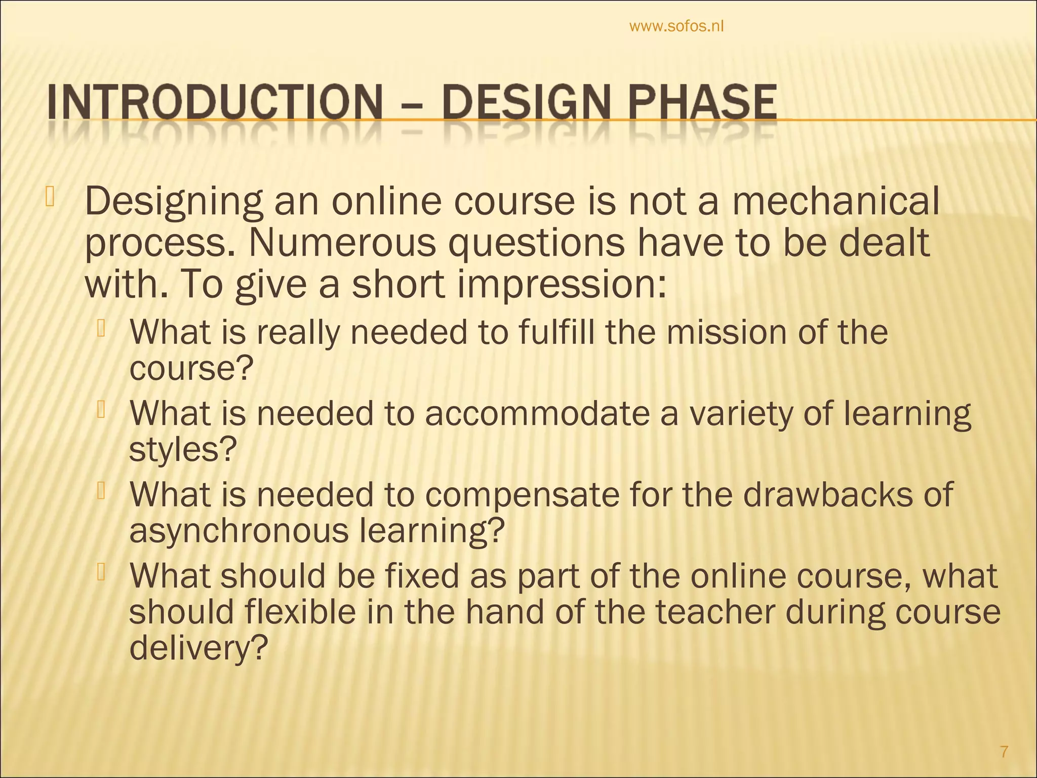 How to design a moodle course: the storyboard exercise | PPT