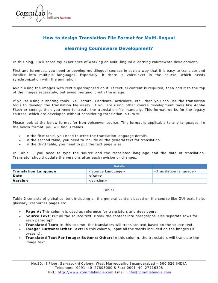 how to design translation file format for multi lingual elearning cou translation format
