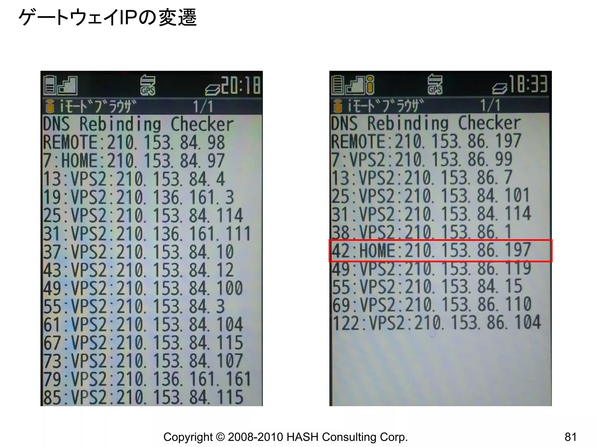 ゲートウェイIPの変遷




        Copyright © 2008-2010 HASH Consulting Corp.   81
 