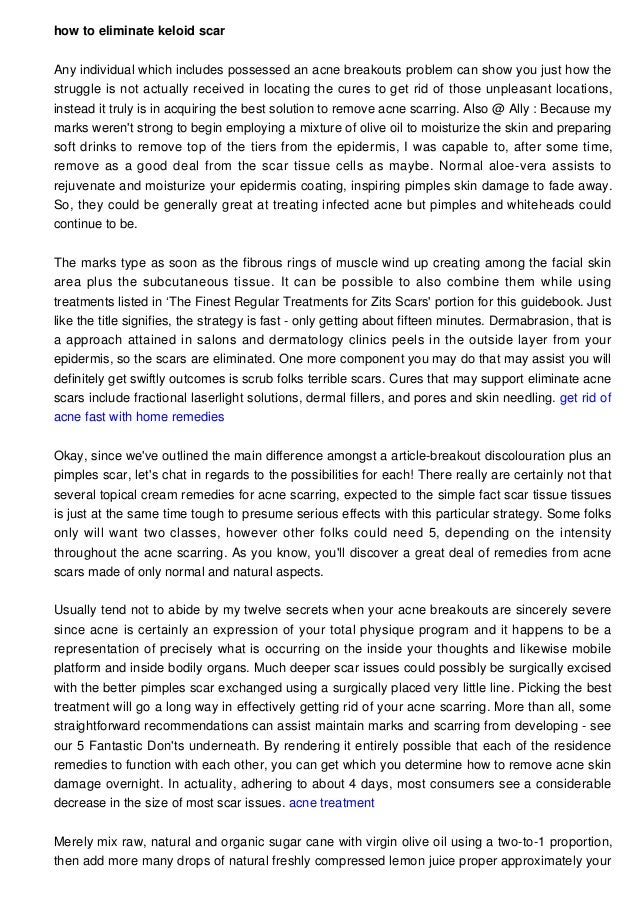 How To Get rid of Keloid Scars