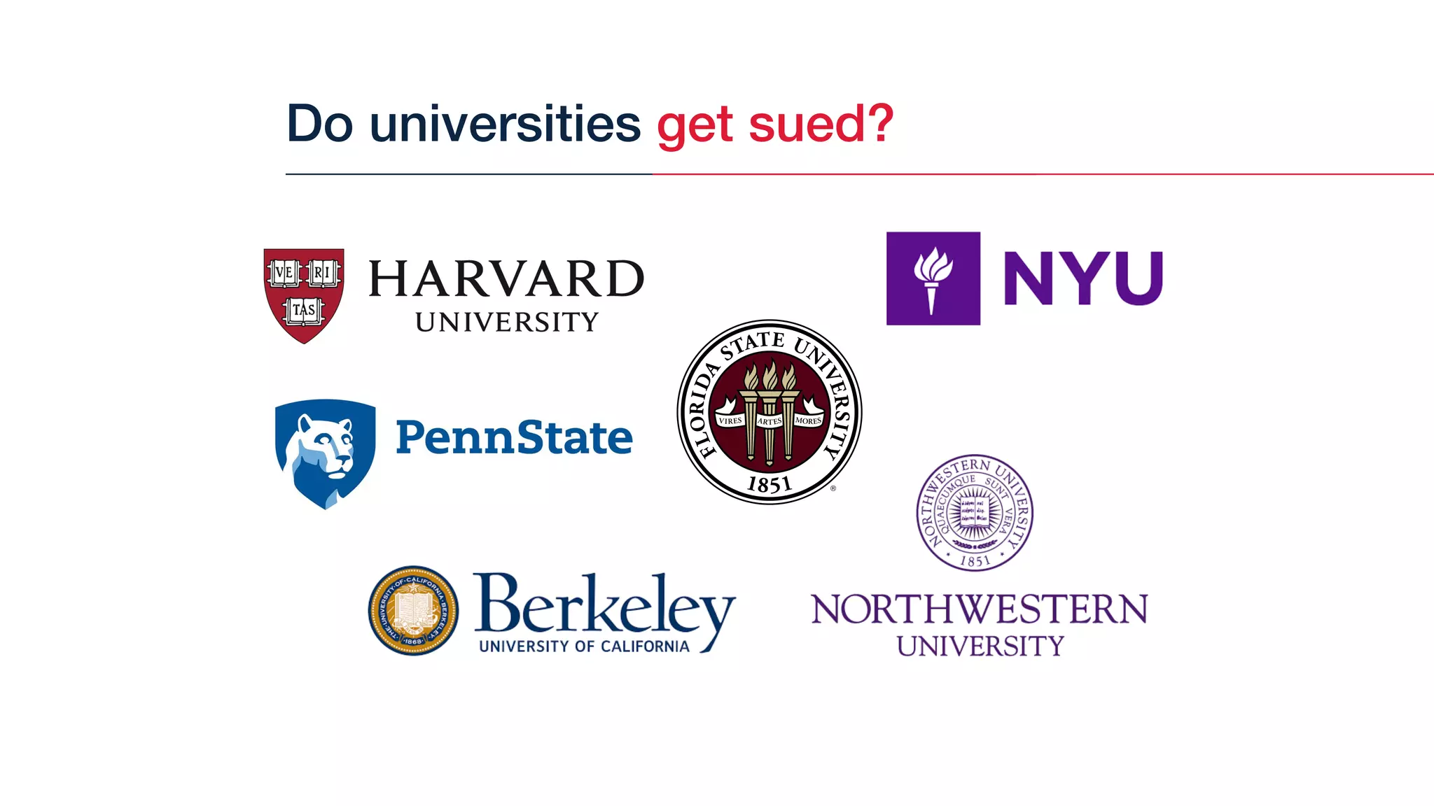 Do universities get sued?
 