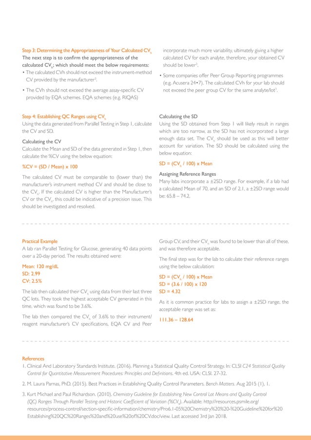 How to establish QC reference ranges Randox QC Educational Guide