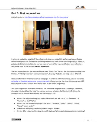 How to evaluate a blog