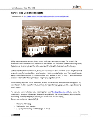 How to evaluate a blog