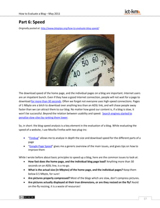 How to evaluate a blog