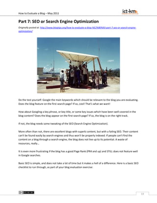 How to evaluate a blog