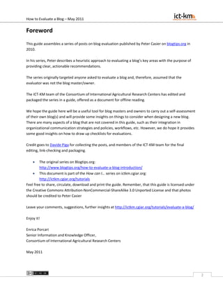 How to evaluate a blog