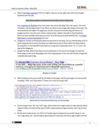 How to evaluate a blog